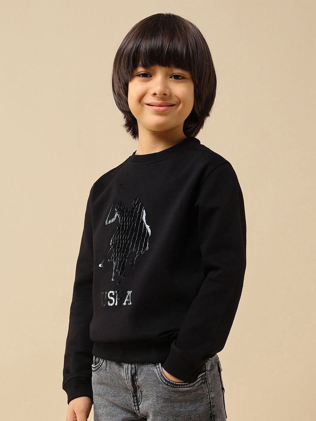 U.S. Polo Assn. Kids Boys Graphic Embellished Full Sleeve Sweatshirt-picture-10
