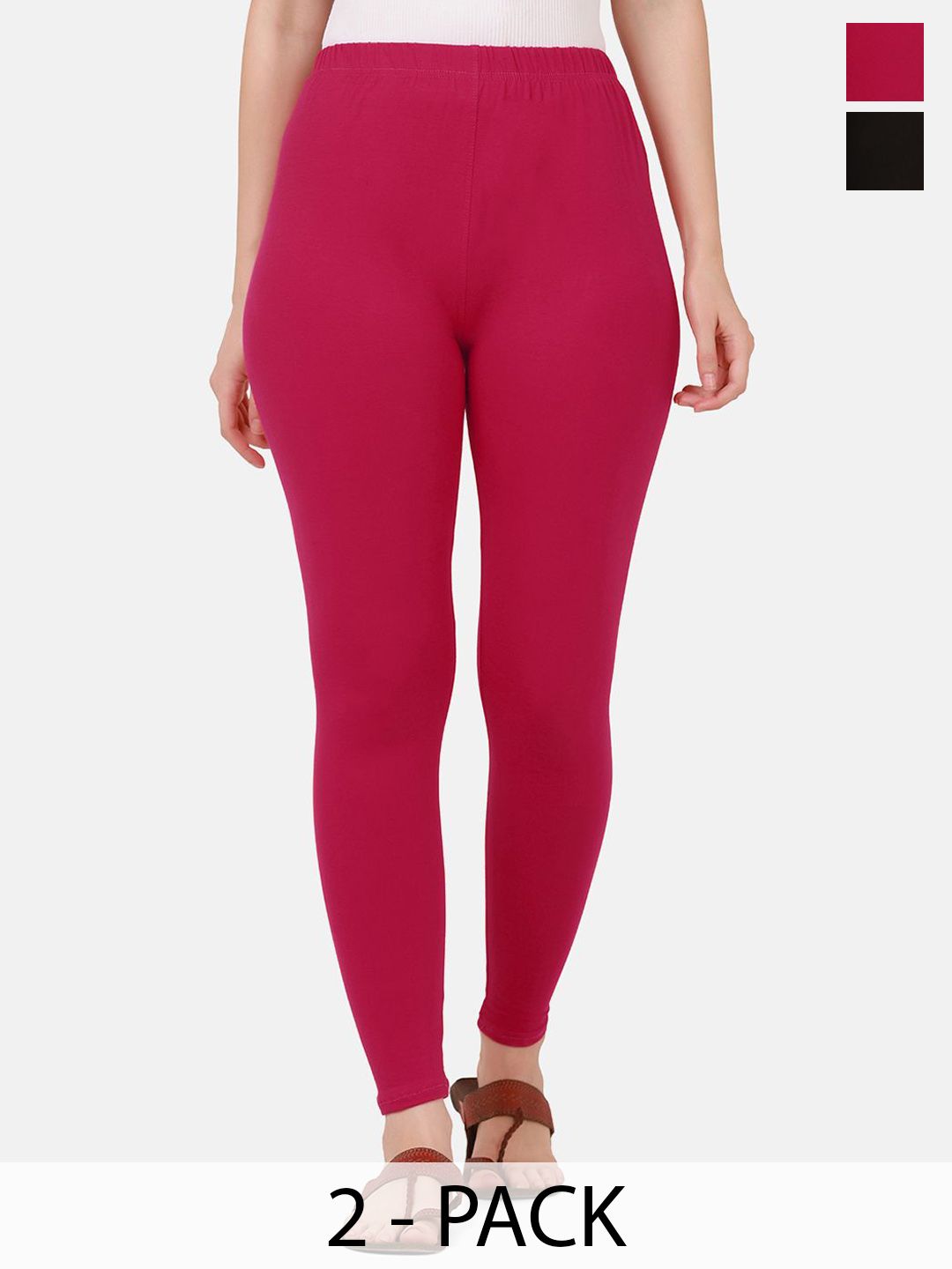 VANSIRI Pack Of 2 Pure Cotton Slim-Fit Ankle-Length Leggings-picture-21