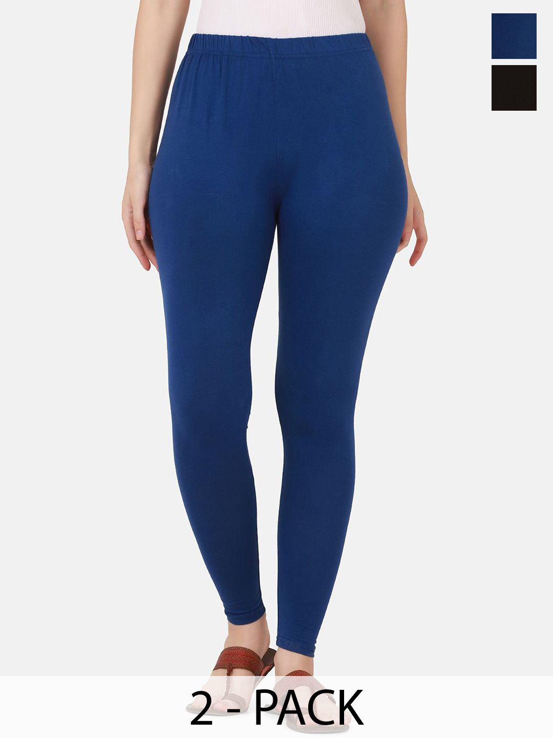VANSIRI Pack Of 2 Pure Cotton Slim-Fit Ankle-Length Leggings-picture-20