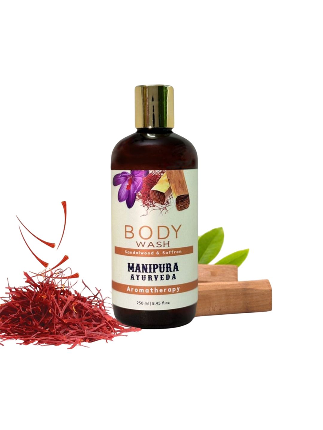 MANIPURA AYURVEDA Sandalwood & Saffron Body Wash For Skin Brightening - 250 ml-image-40