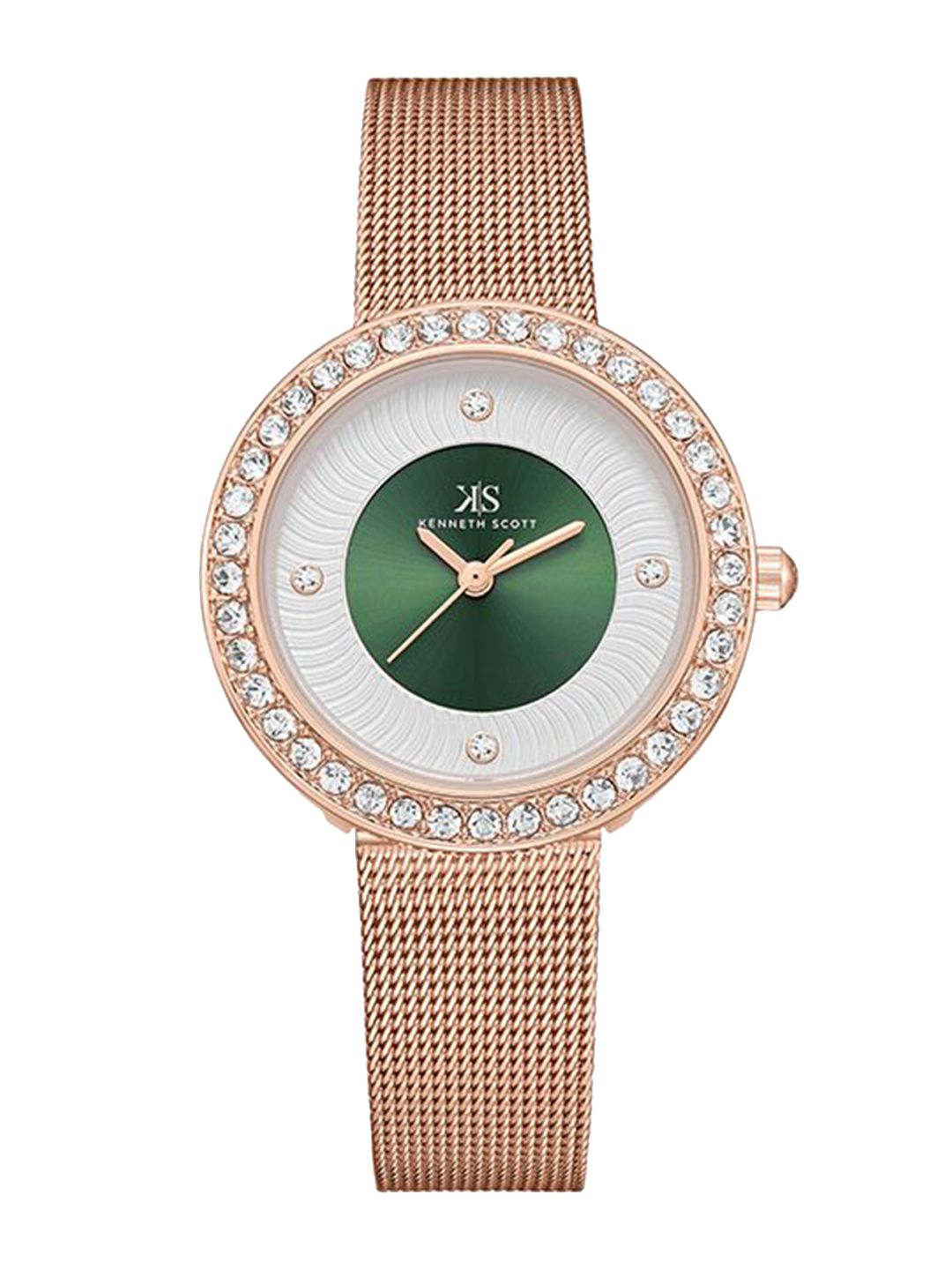 KENNETH SCOTT Women Embellished Dial & Stainless Steel Straps Analogue Watch K23535-RMKG-picture-23