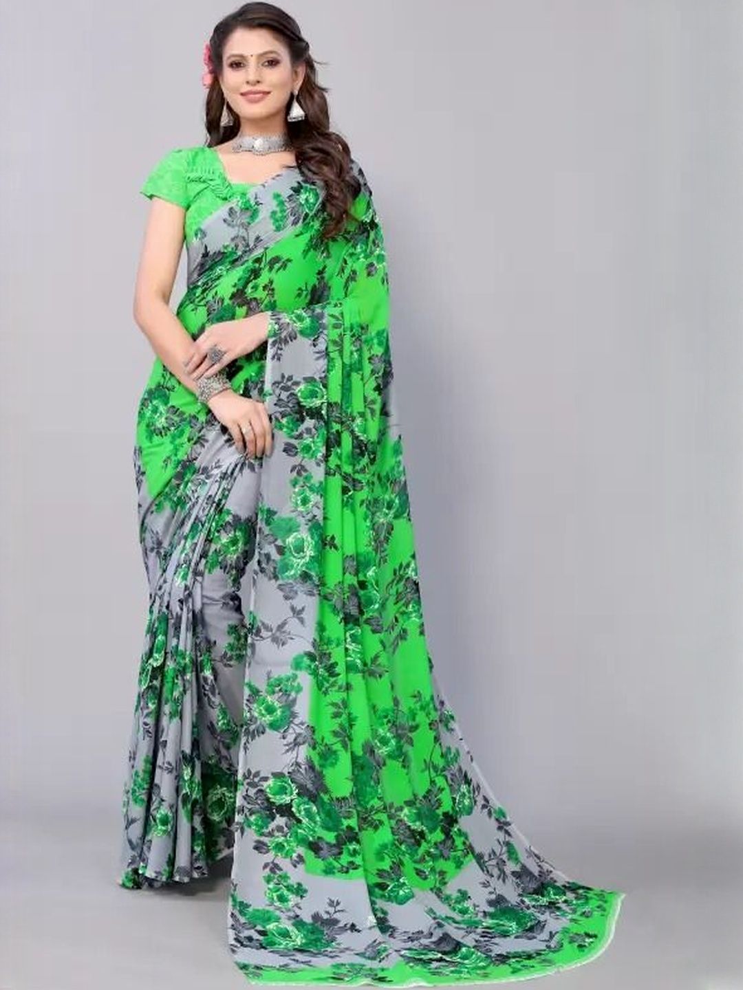 Moda Rapido Floral Printed Banarasi Saree-picture-38