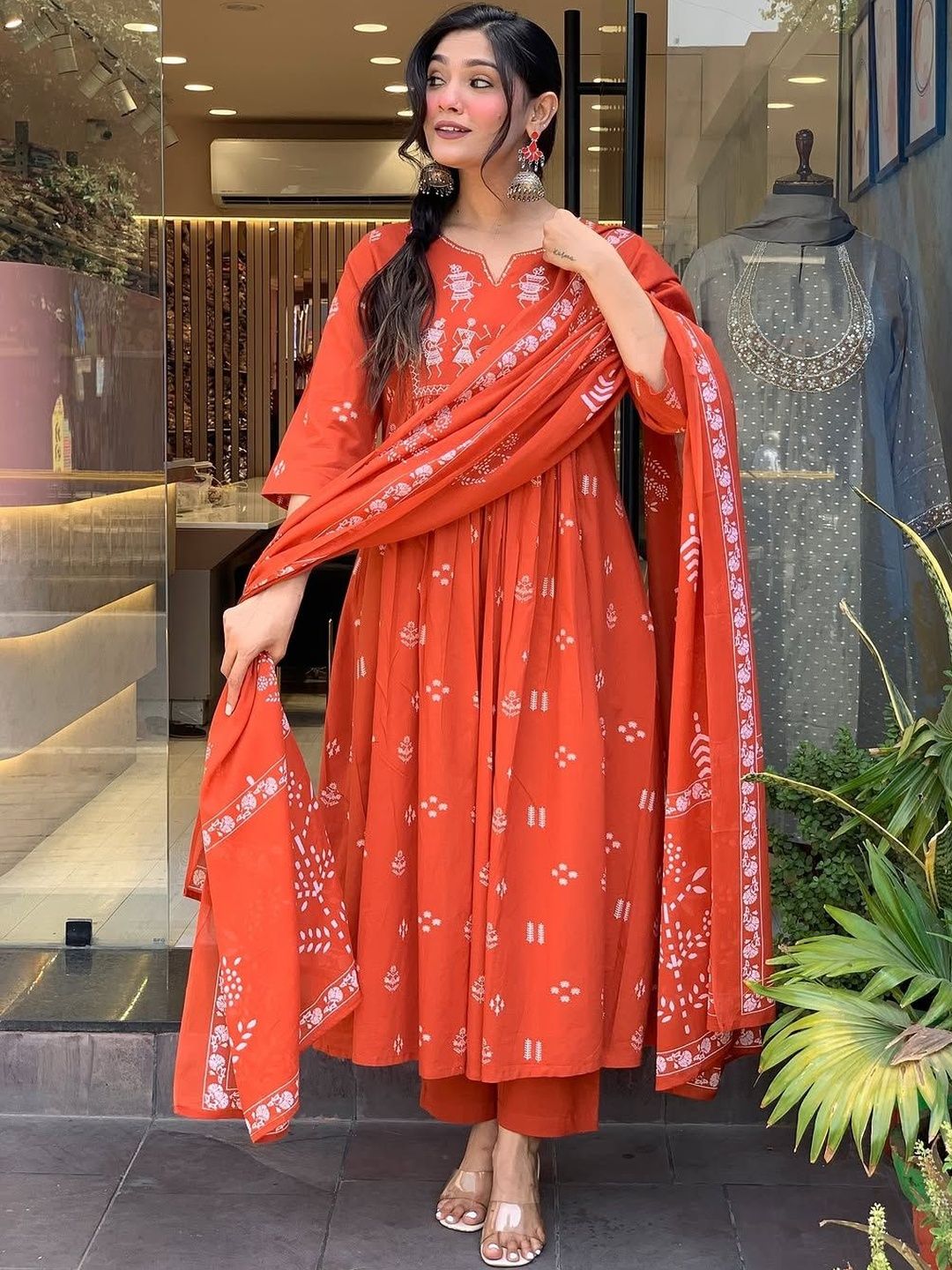 BAESD Women Ethnic Motifs Printed Panelled Kurta with Trousers & With Dupatta-picture-26