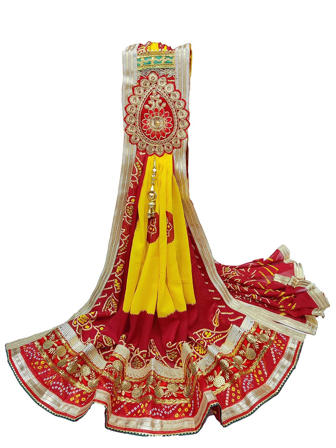Ranisatiya creation Ethnic Motifs Printed Bandhani Dupatta with Beads and Stones-picture-38