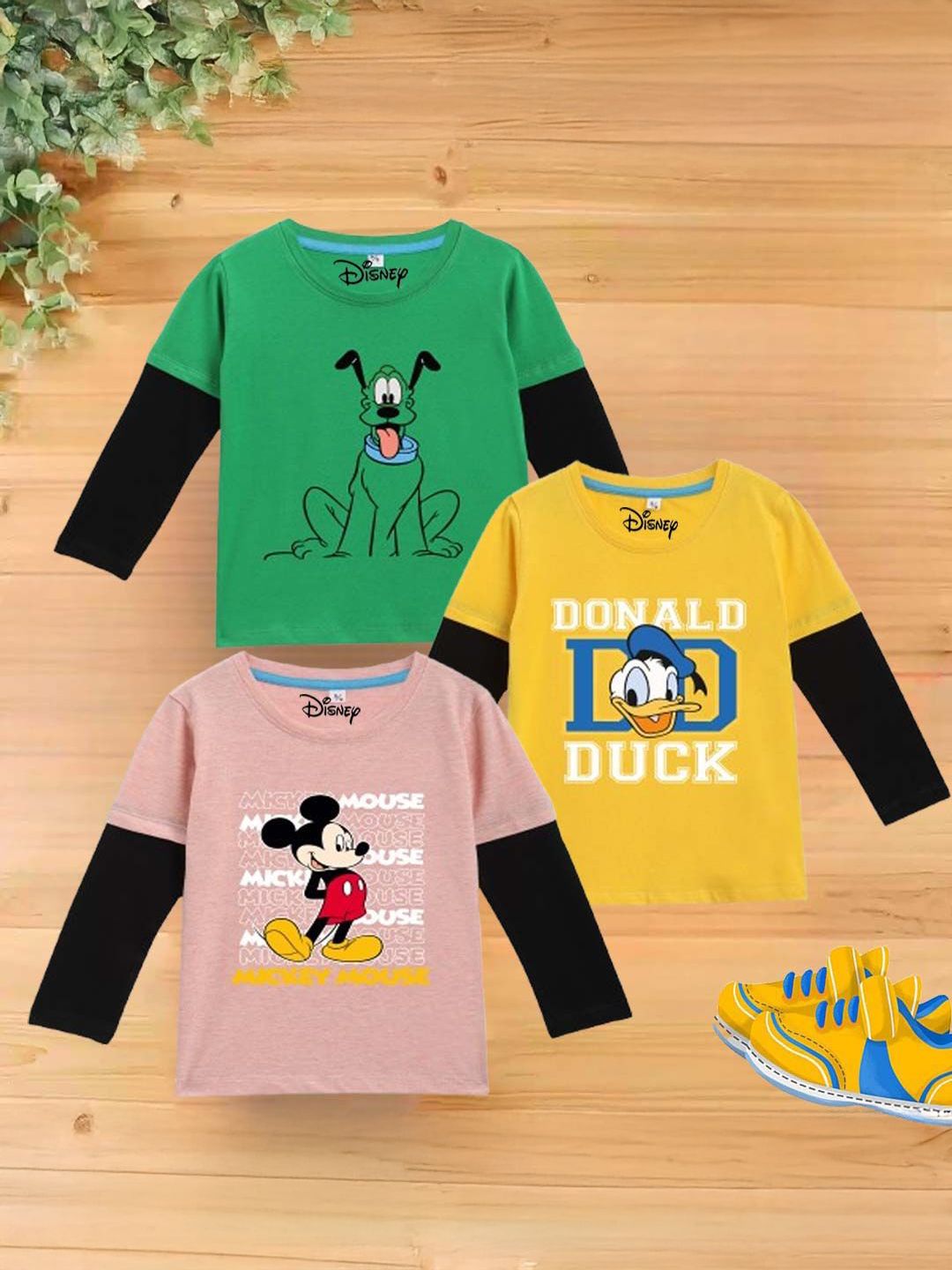 YK Disney Boys Pack Of 3 Mickey Mouse Printed T-shirts-picture-49