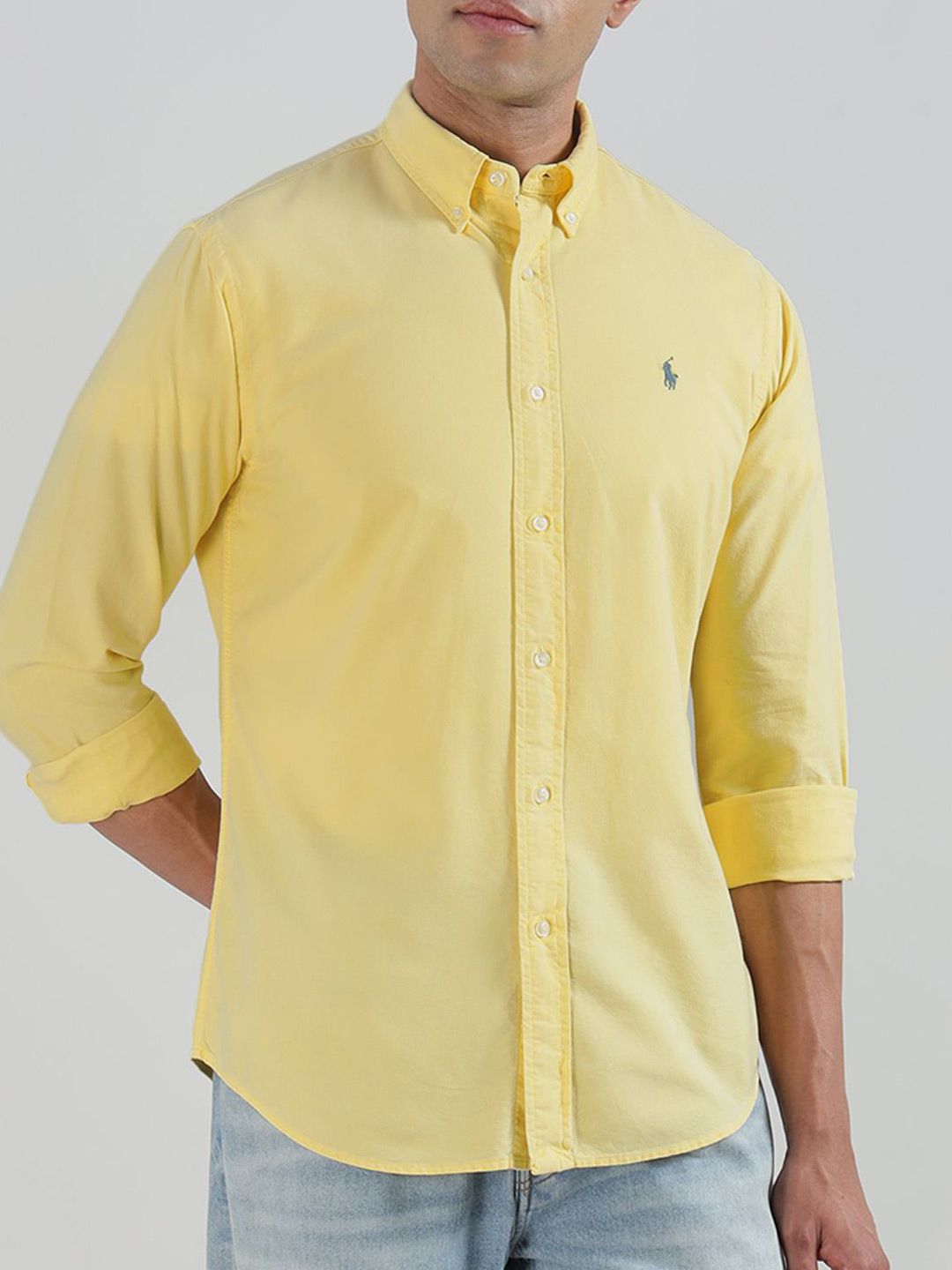 Polo Ralph Lauren Men Solid Button-Down Collar Cotton Casual Shirt-picture-21