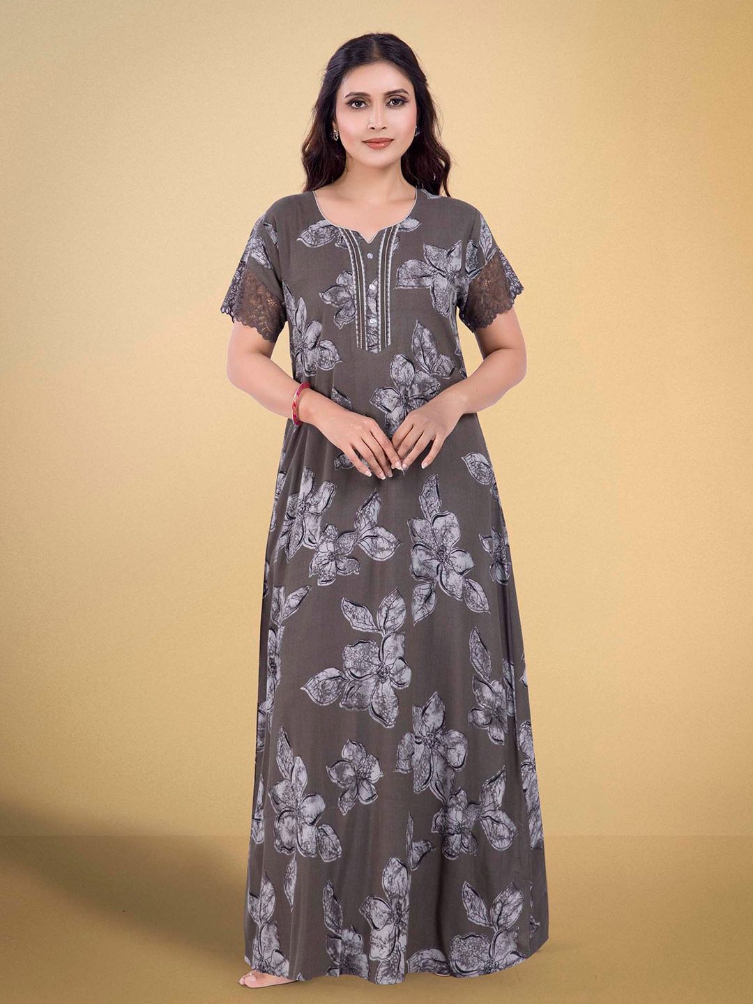 BellaMora Women Embroidered Maxi Nightdress