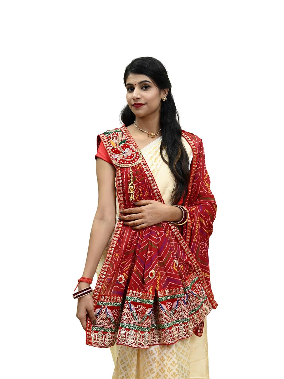 Ranisatiya creation Bandhani Printed Sequinned Dupatta-picture-16