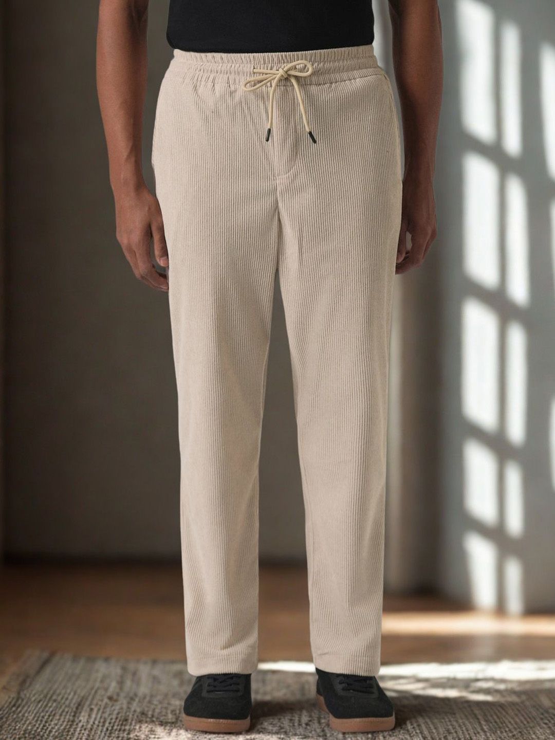 INDICLUB Men Self Design Mid-Rise Track Pants-picture-17