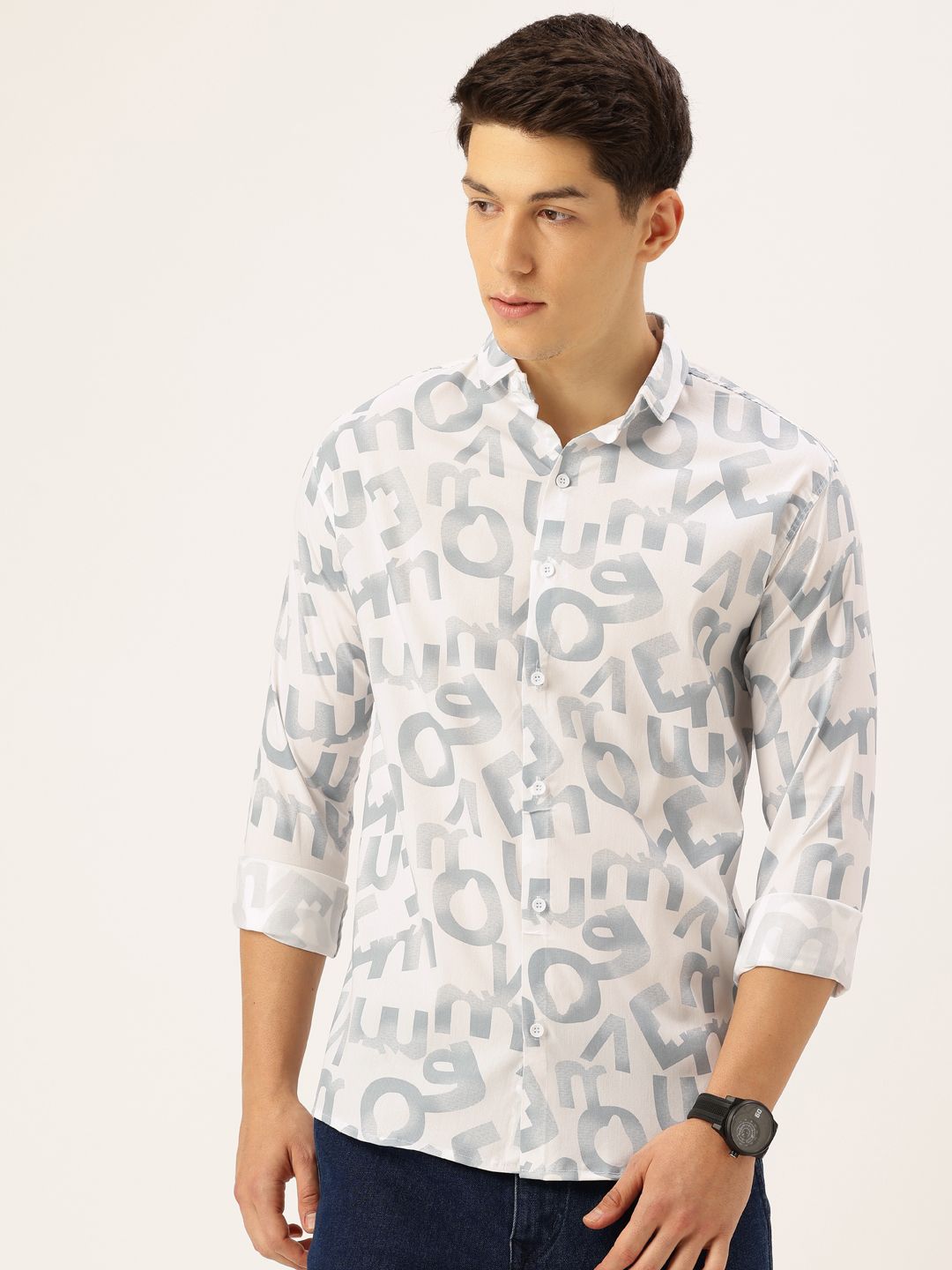 FIFTY TWO Typography Printed Casual Shirt-picture-0