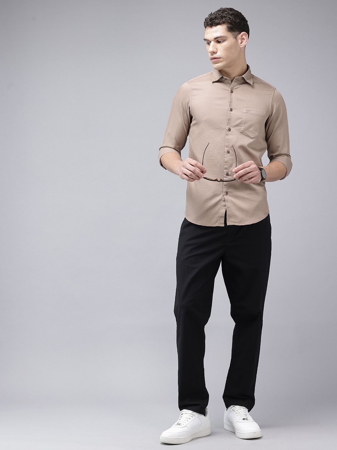 Buy ColorPlus Slim Fit Pure Cotton Casual Shirt - Shirts for Men ...