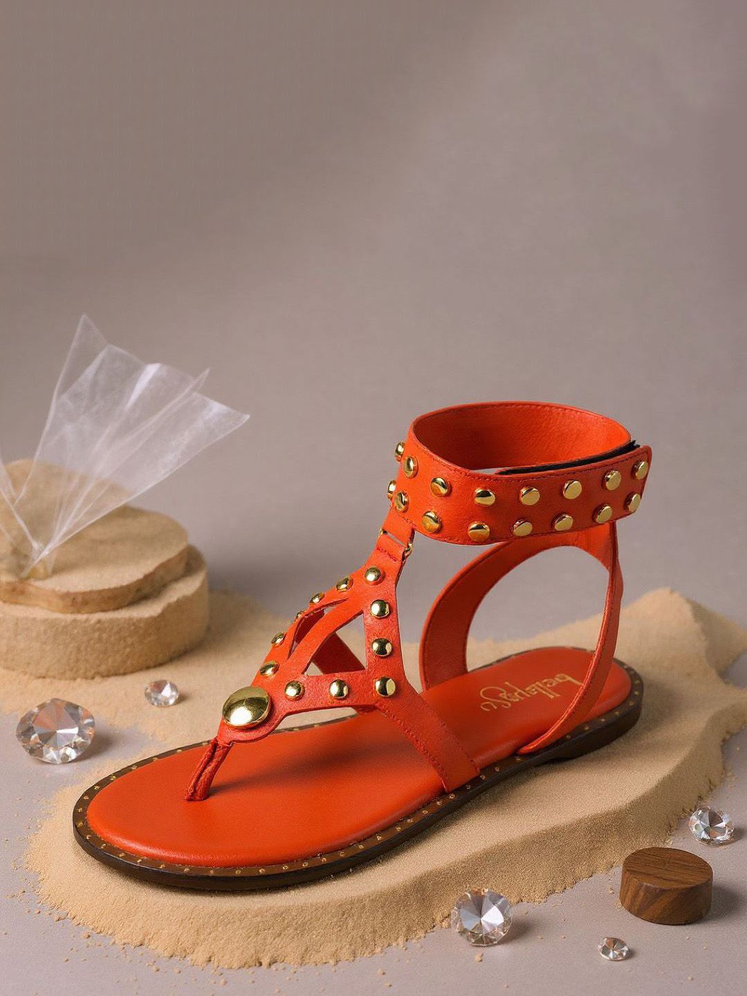 BELLAPASO Women Embellished Leather T-Strap Flats-picture-39