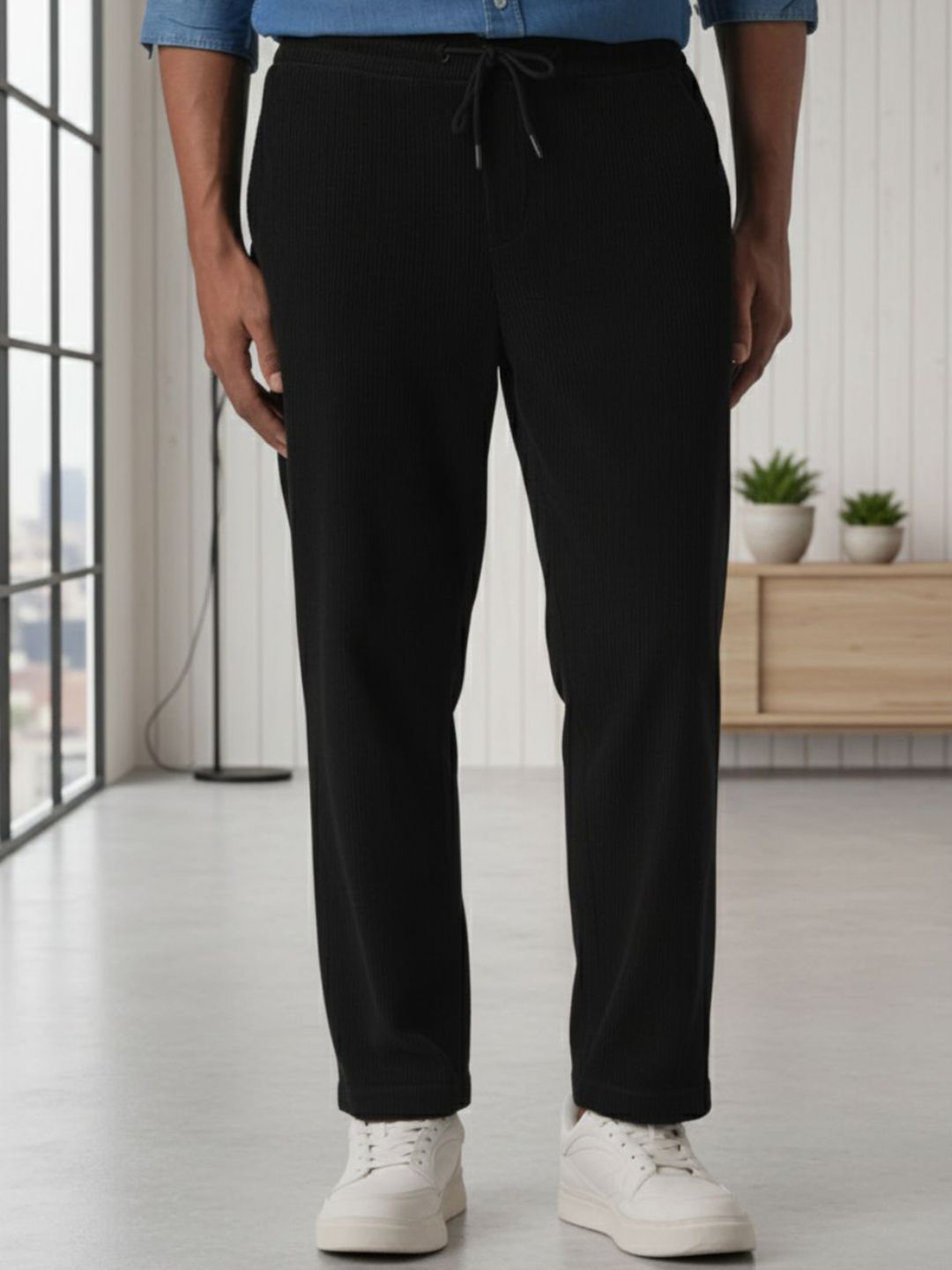 INDICLUB Men Solid Mid-Rise Track Pants-picture-34