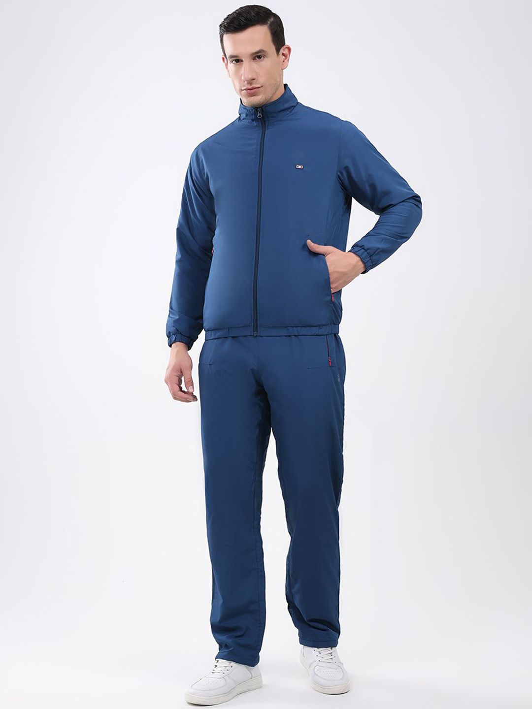Monte Carlo Men Mock Collar Zipper Jacket with Trousers Tracksuit-image-35