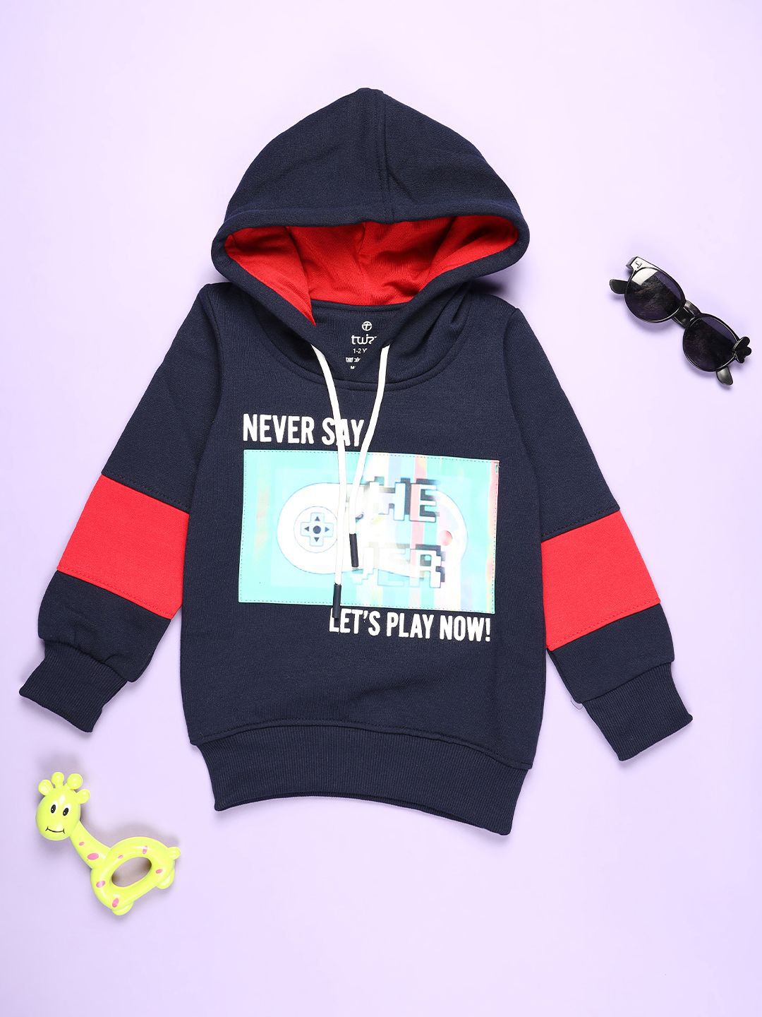 V-Mart Boys Printed Hooded Long Sleeves Pullover Sweatshirt-picture-29