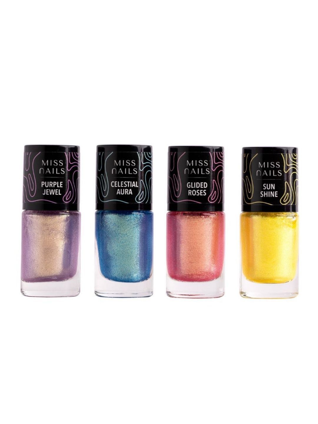 MISS NAILS Set Of 4 Precious Pastel Nail Polish - 6 ml Each Glided Roses& Celestial Aura-image-6