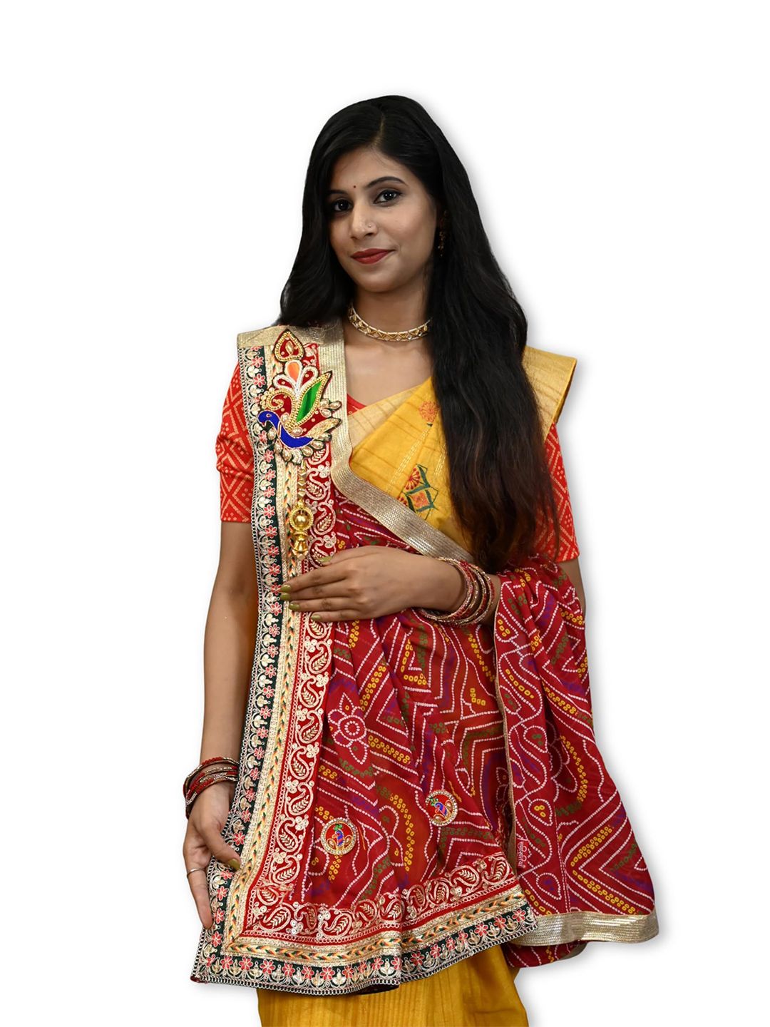 Ranisatiya creation Bandhani Printed Gotta Patti Dupatta-picture-15