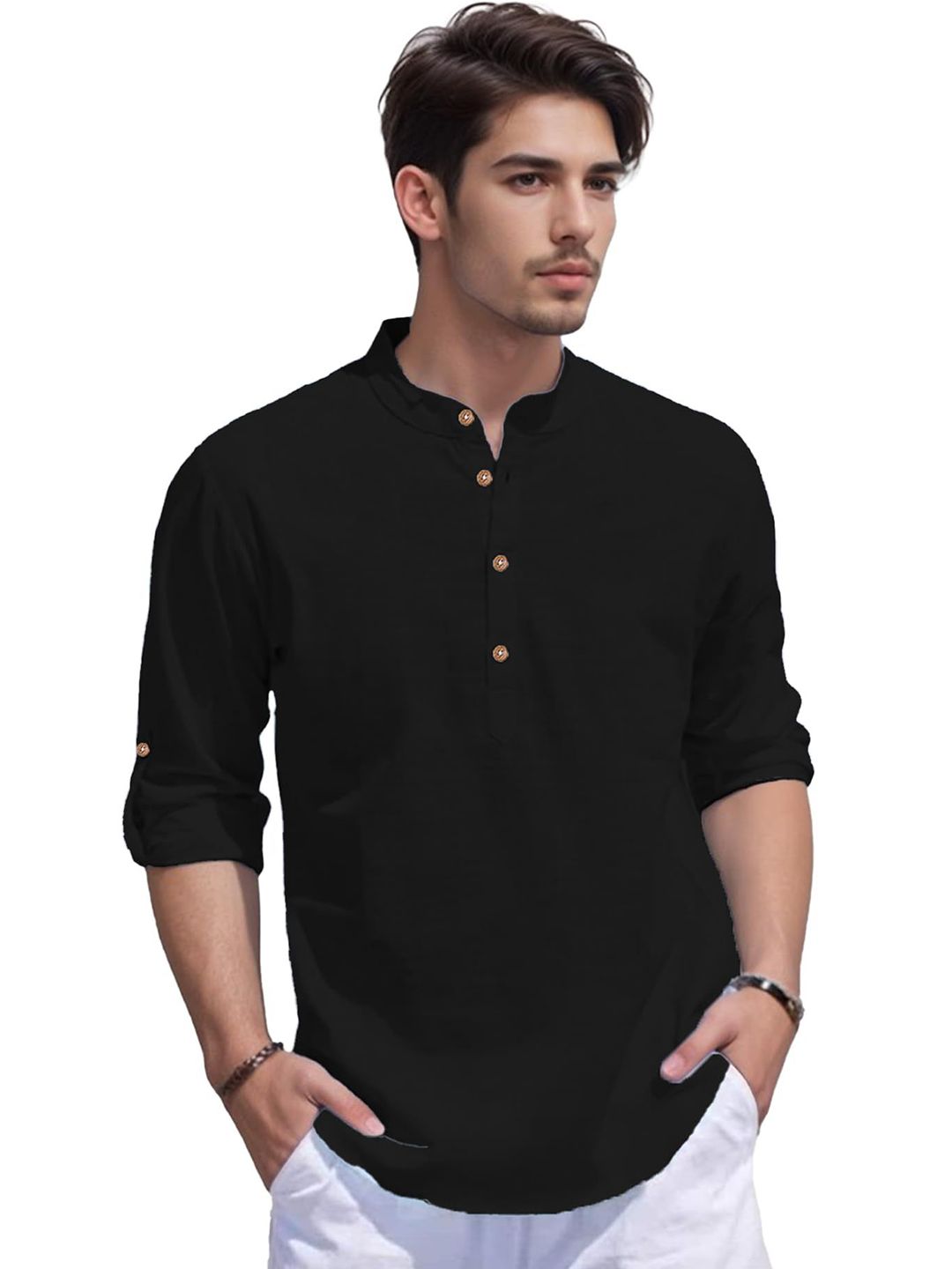 AMRIT TOP WEAR Men Mandarin Collar Kurta-picture-18