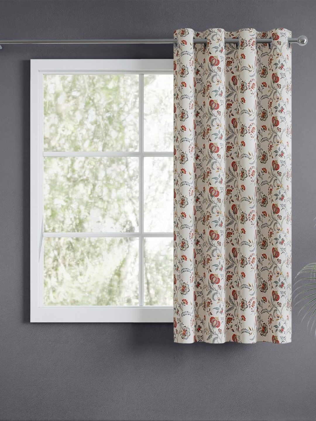 haus & kinder Signature Saffron Garden Off White Printed Room Darkening Window Curtain-picture-26