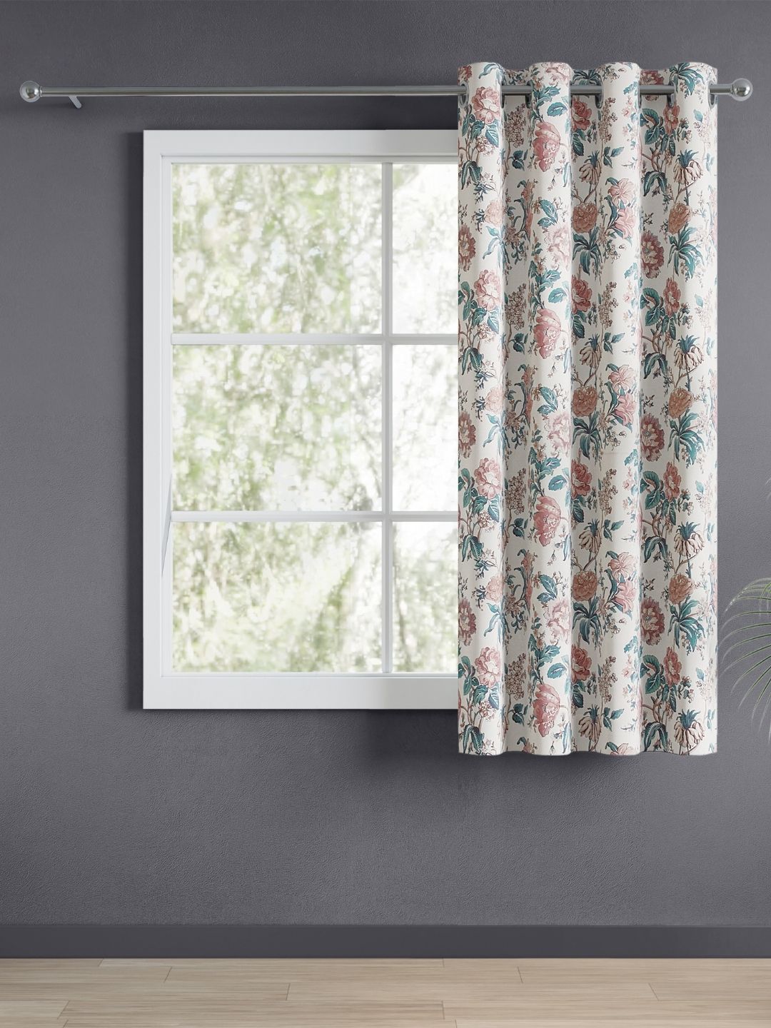 haus & kinder White & Red Ethnic Motifs Room Darkening Window Curtain-image-46