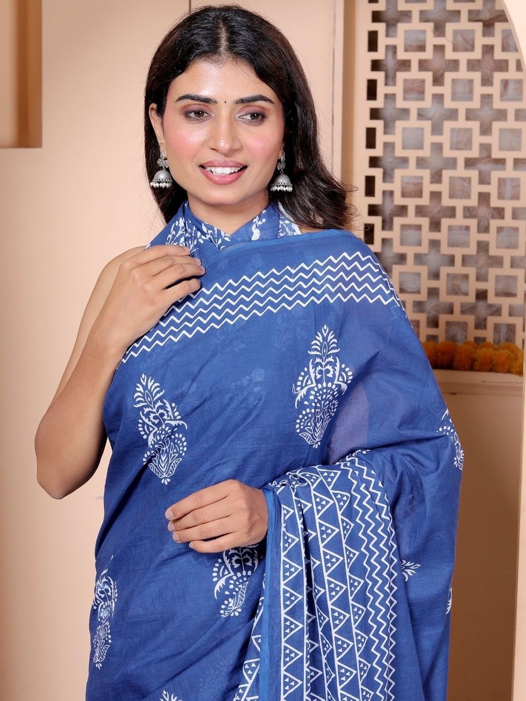 Moda Rapido Ethnic Motifs Printed Pure Cotton Ikat Saree-picture-28