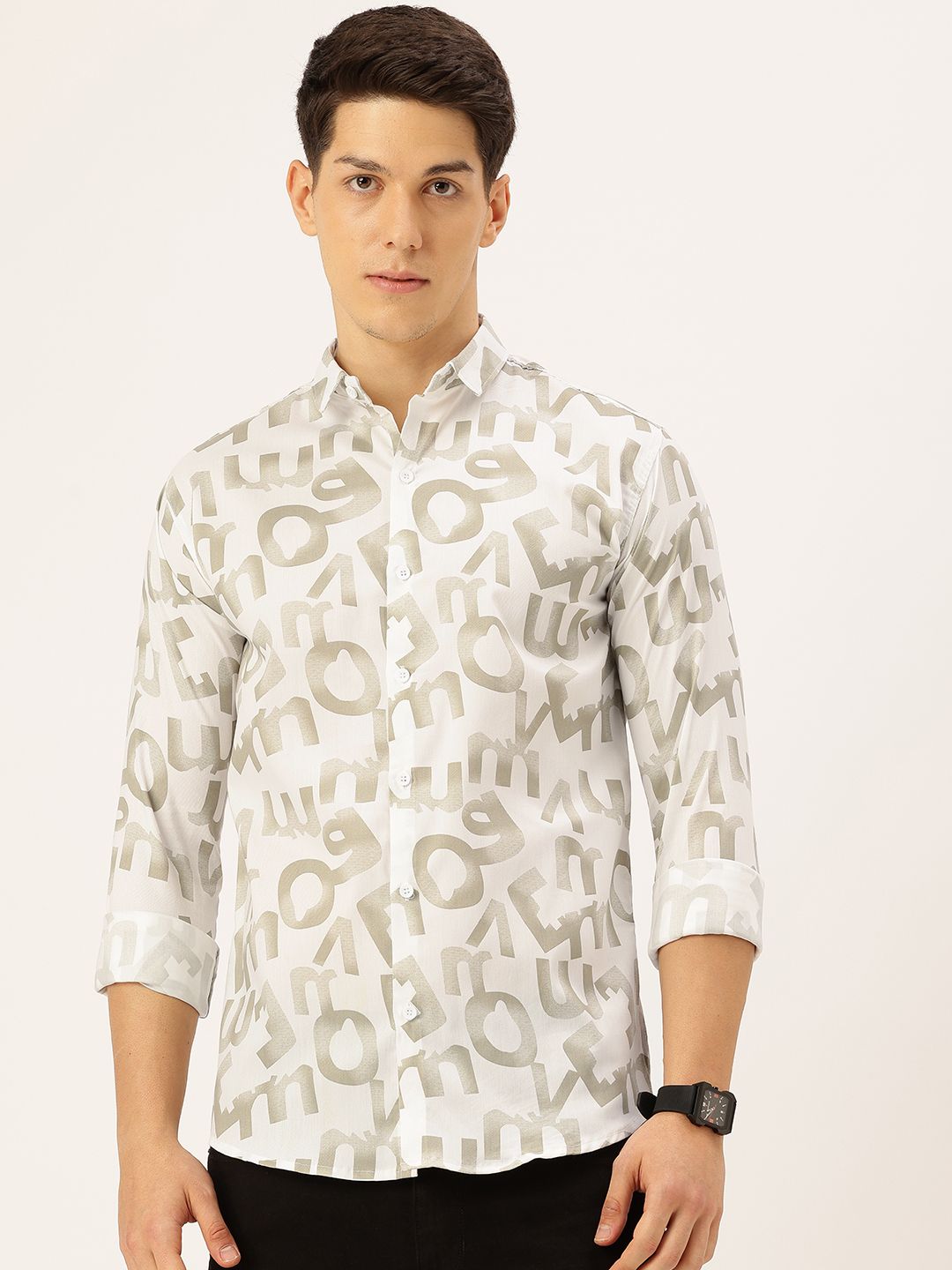 FIFTY TWO Typography Printed Casual Shirt-picture-3