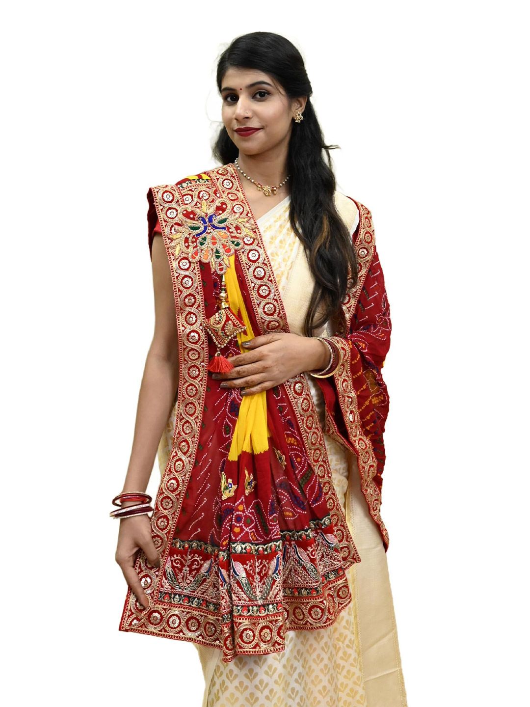 Ranisatiya creation Bandhani Printed Sequinned Georgette Dupatta-picture-30