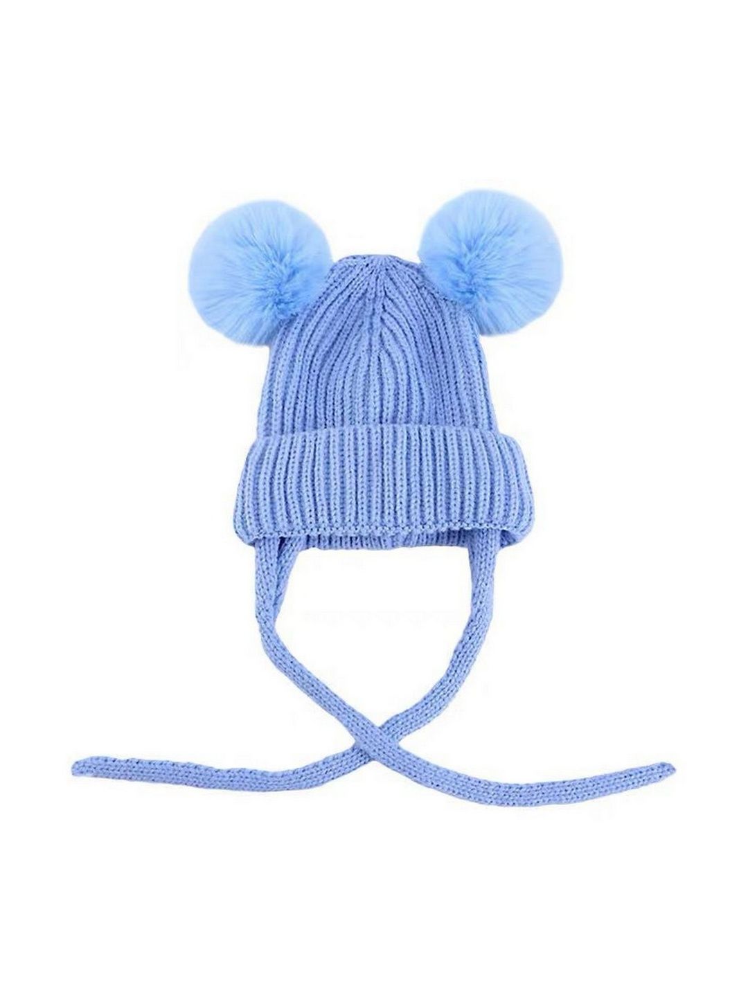 Adorazone Kids Woollen Fur Knitted Pom Pom Beanie-picture-13