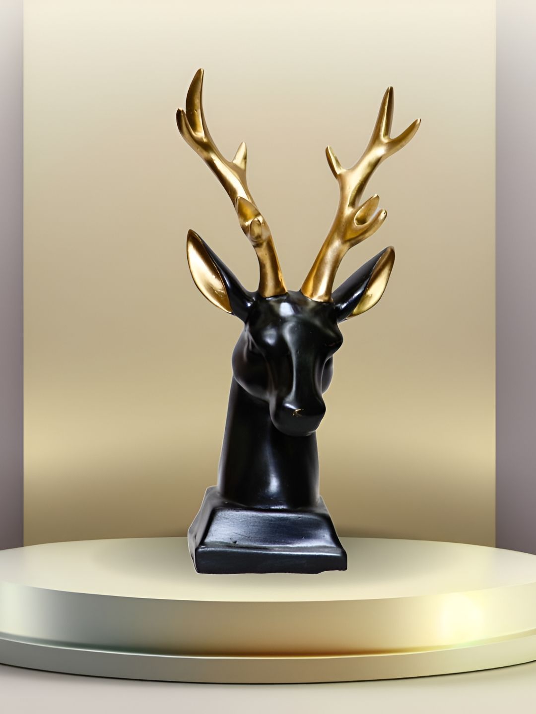 MISS PEACH Black & Gold Toned Animal Showpiece-image-49