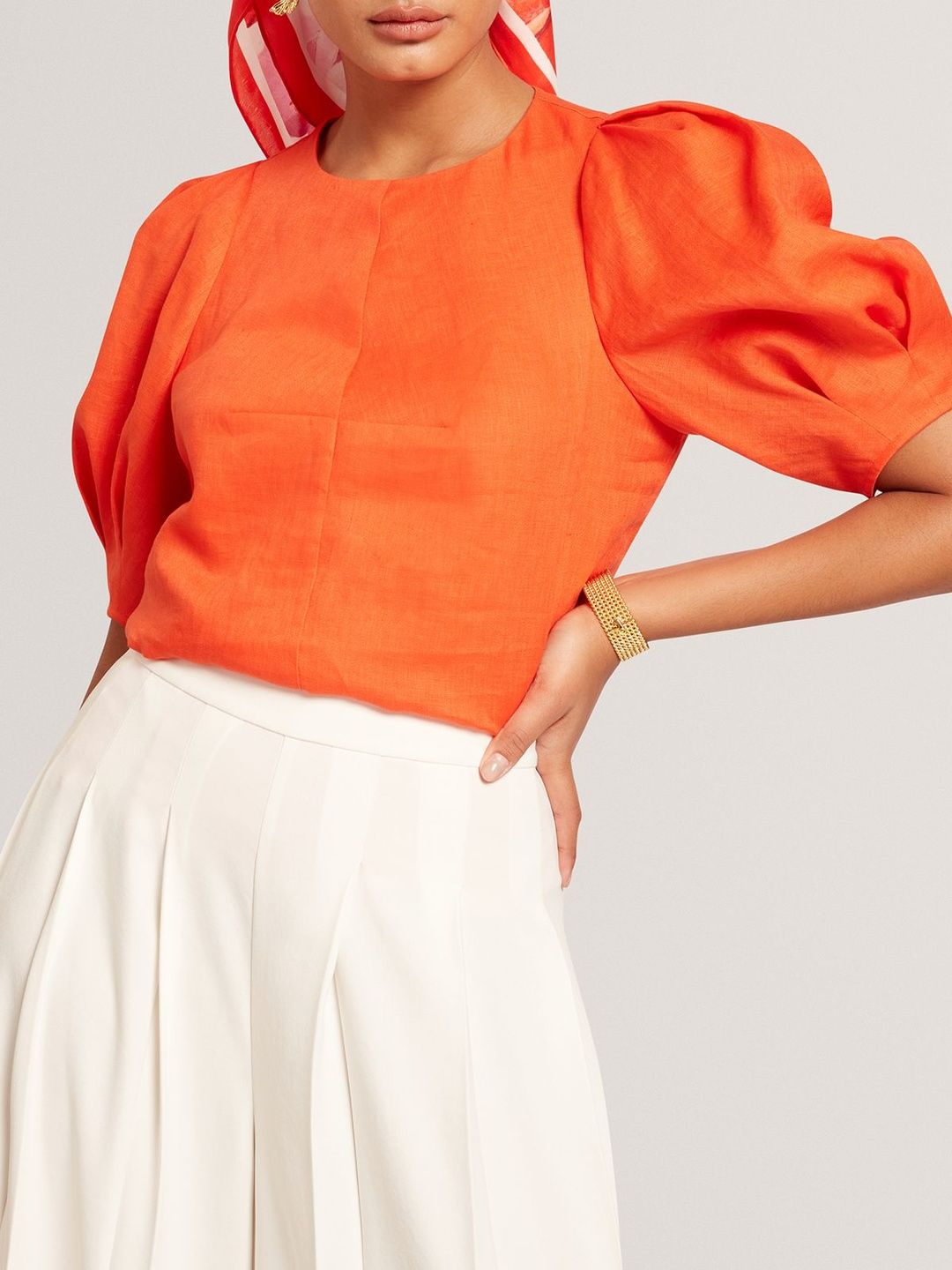 Ted Baker Women Round Neck Puff Sleeve Cotton Top-picture-23