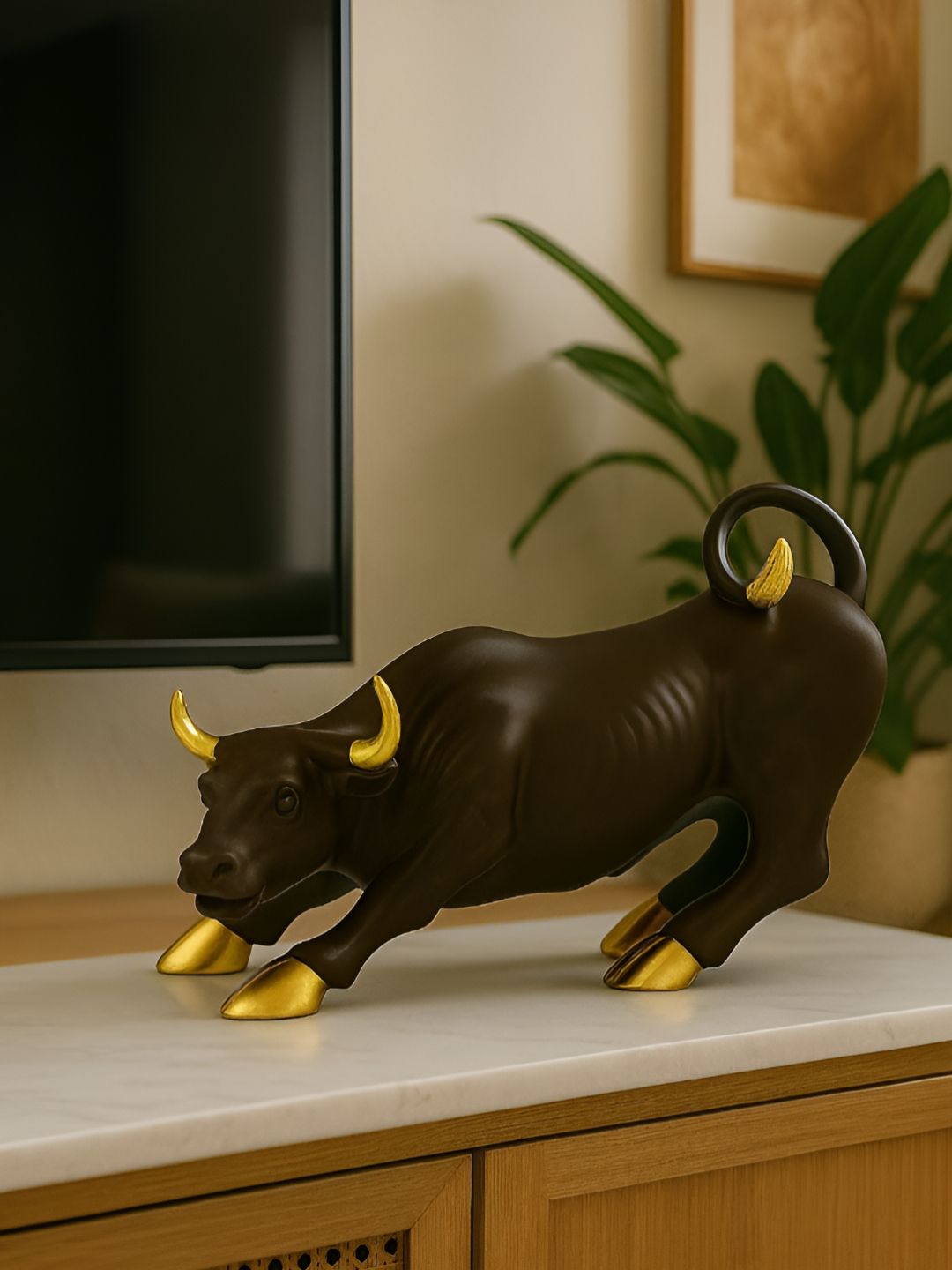 MISS PEACH Black & Gold Animals Figurine Showpiece-image-48