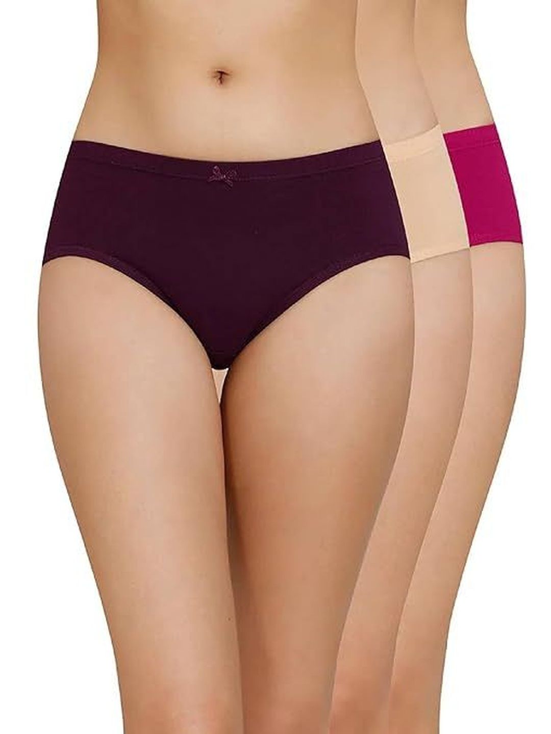 Eleg & Stilance Womens Pack of 3 Assorted Mid-Rise Hipster Briefs-picture-12