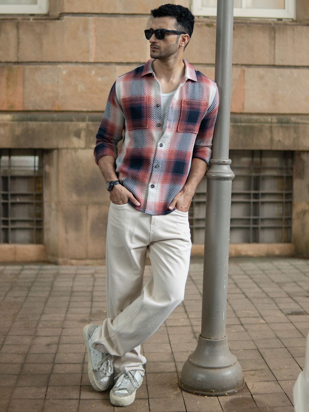 Powerlook Men Tartan Checked Spread Collar Casual Shirt-picture-22