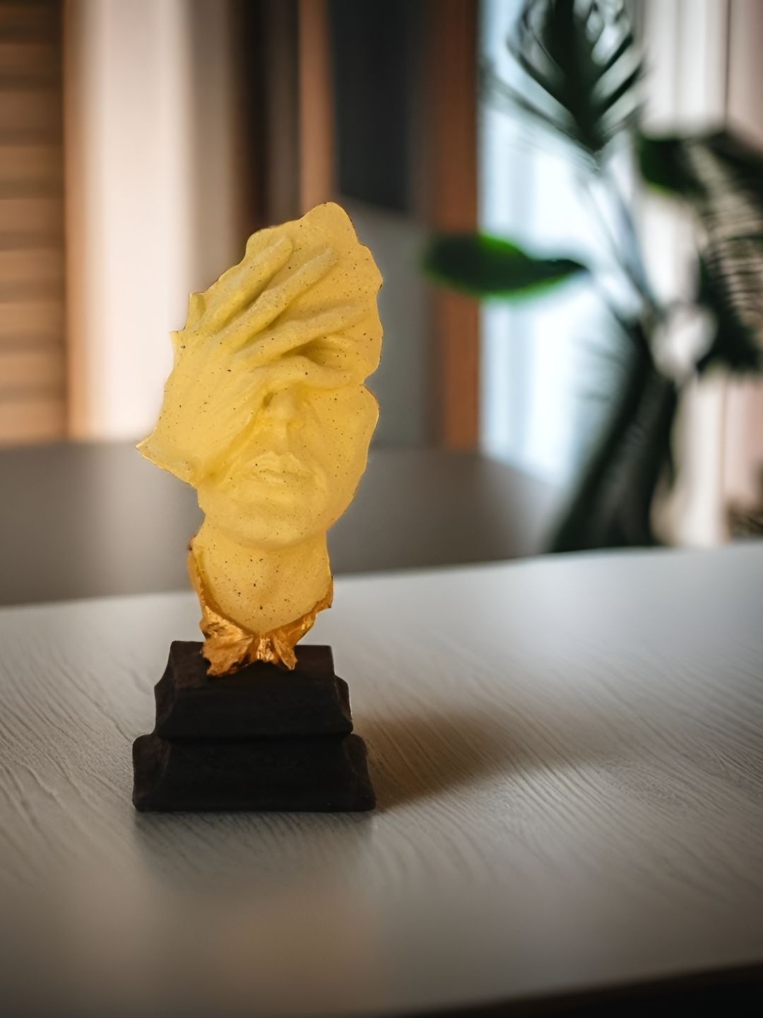 MISS PEACH Gold -Toned and Black Abstract Figurine Matte Showpiece-picture-17