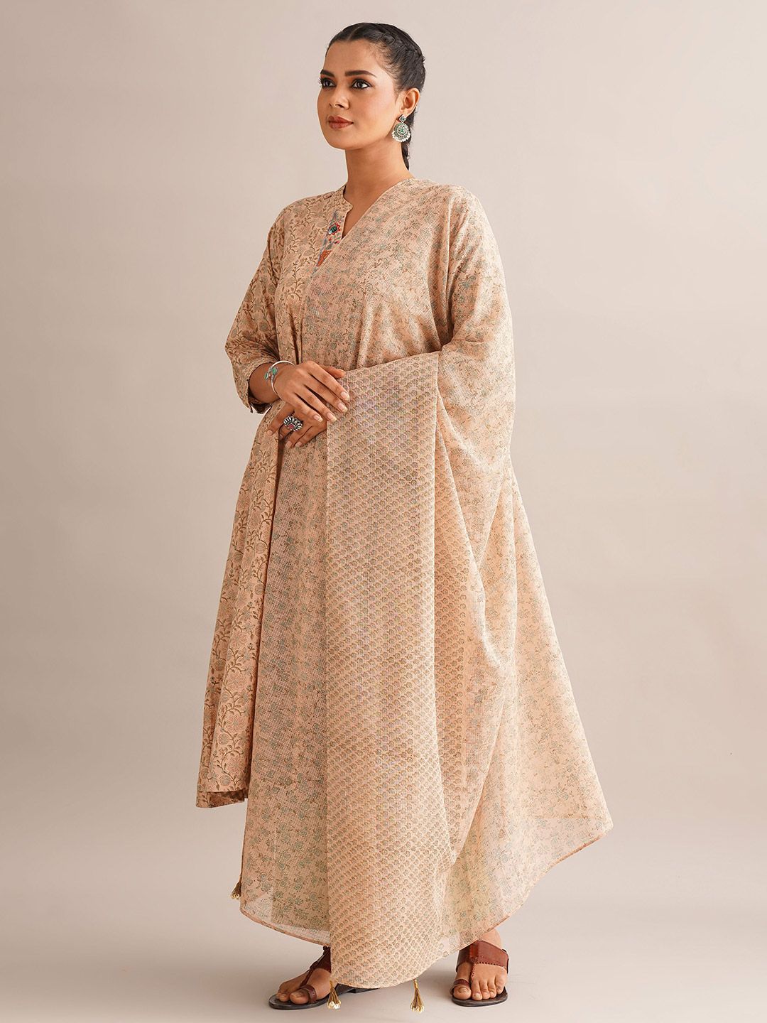 JAYPORE Floral Printed Pure Cotton Dupatta-picture-36