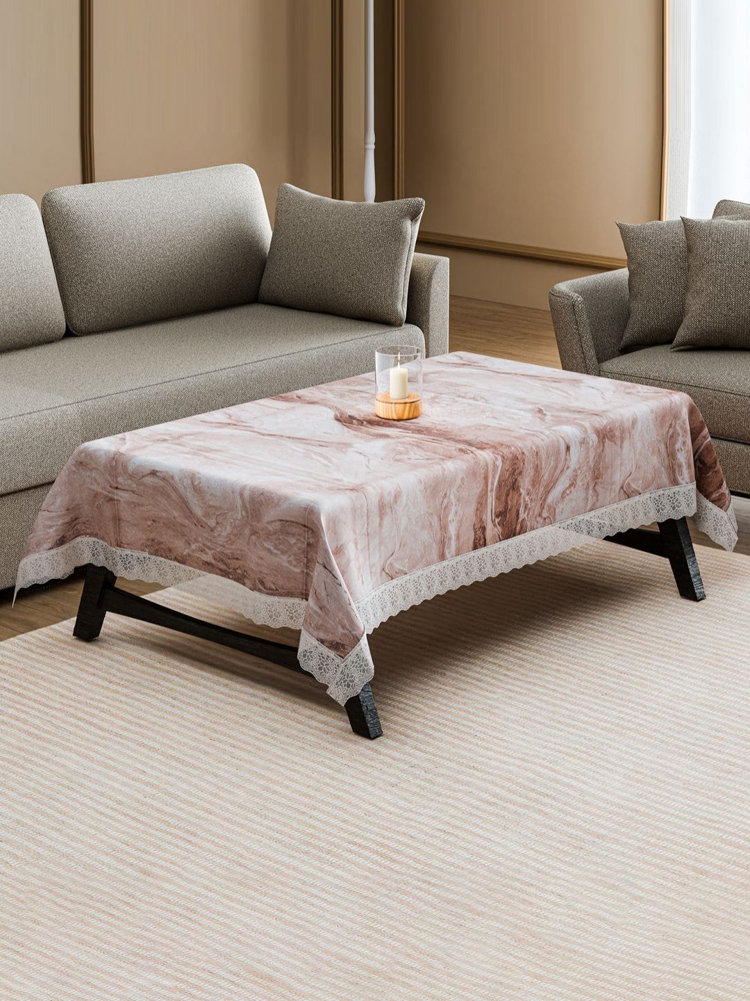 Aura Brown Waterproof Plastic 4-Seater Table Cover-image-46