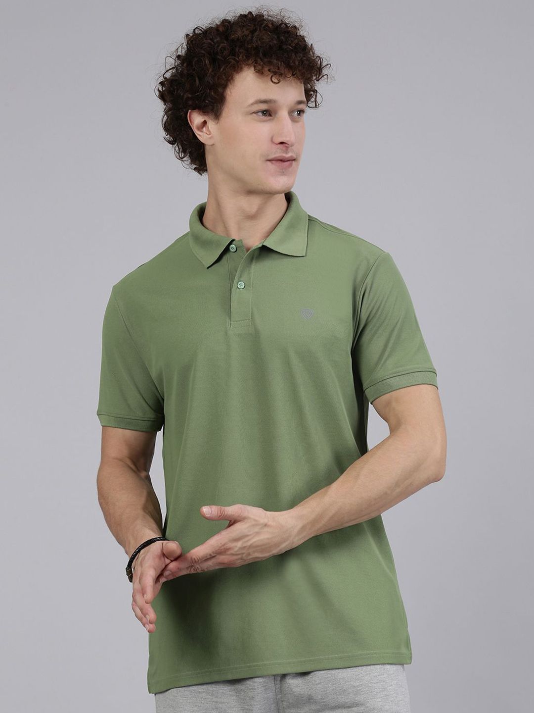 Lux Cozi Men Solid Polo Collar Short Sleeve Lounge T-Shirt-image-32