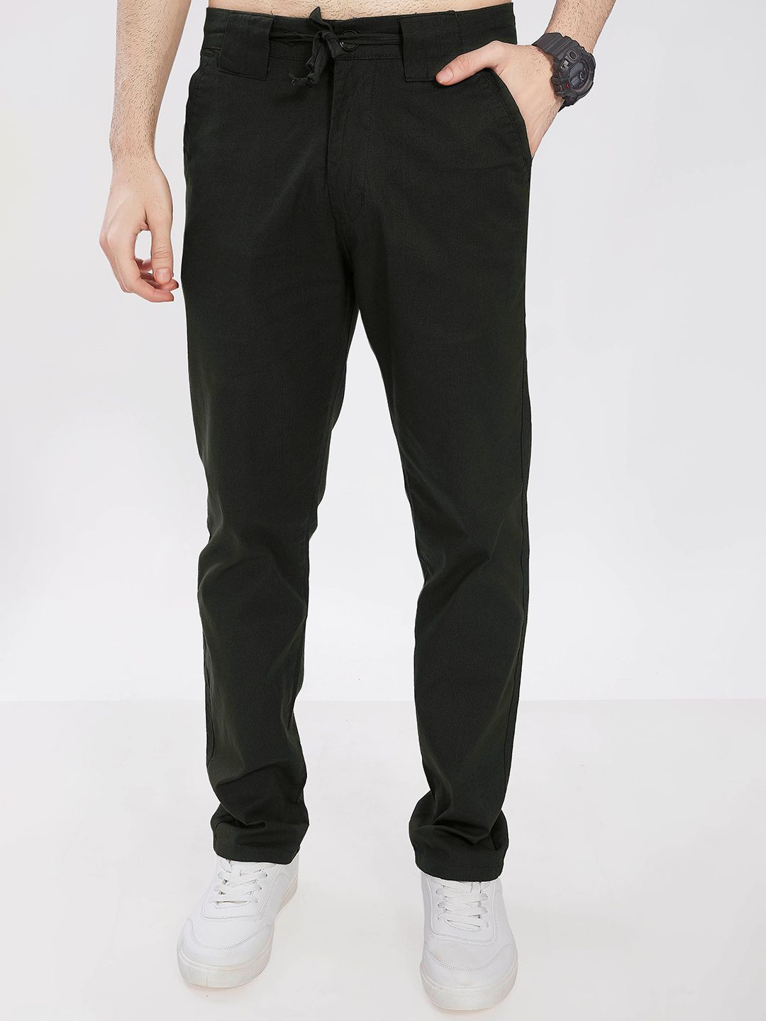 THE BEETEL HOUSE Men Cotton Relaxed Mid-Rise Trousers-picture-20