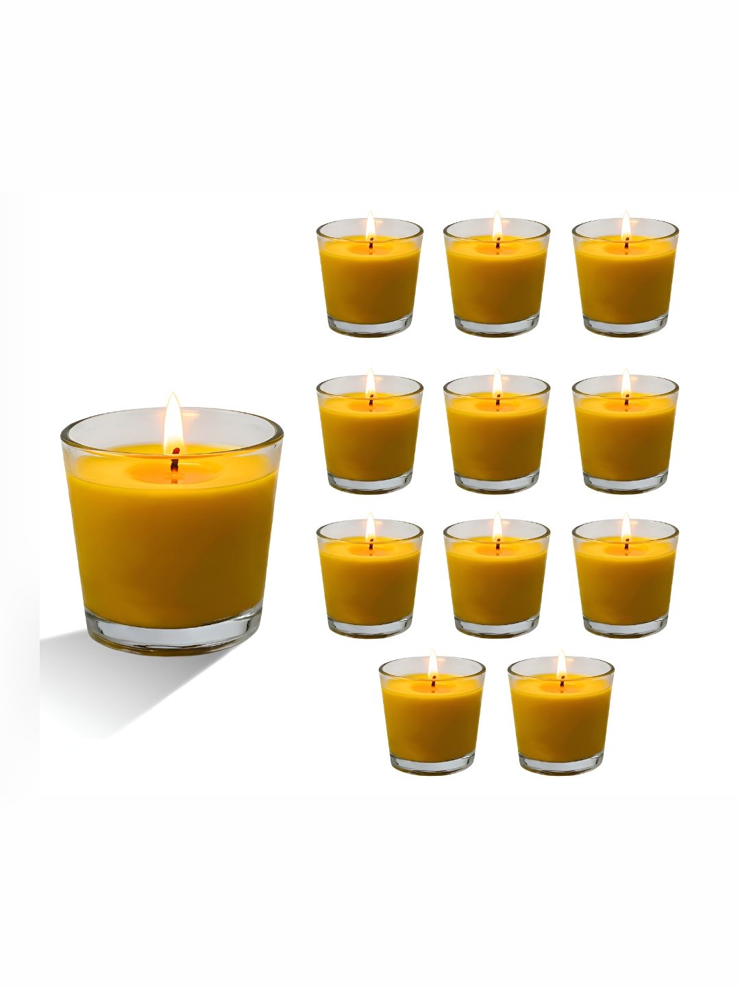 Garden Deco Yellow 12 Pieces Scented Jar Candles-picture-37
