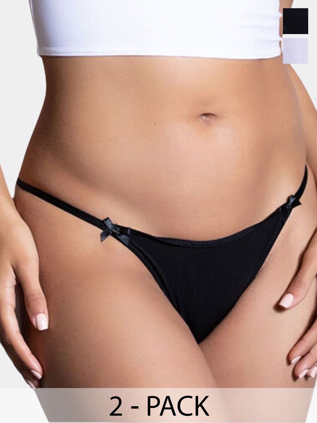 Muquam Pack Of 2 Low-Rise Thongs Briefs EPN-04804-BK-WH-2C-Black-White-picture-21