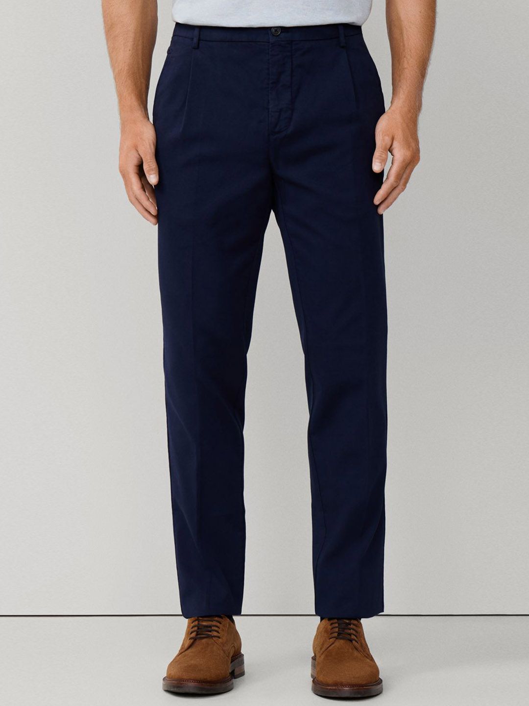 HACKETT LONDON Men Regular Fit Mid-Rise Trousers-picture-41