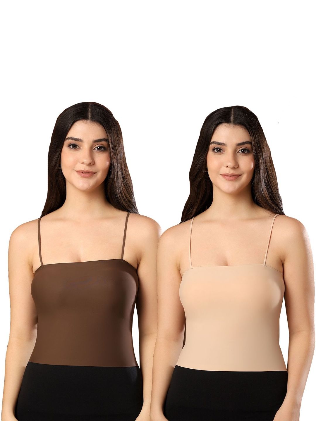PAAVKI Pack Of 2 Women Spaghetti Strap Lightly Padded Camisole-picture-3