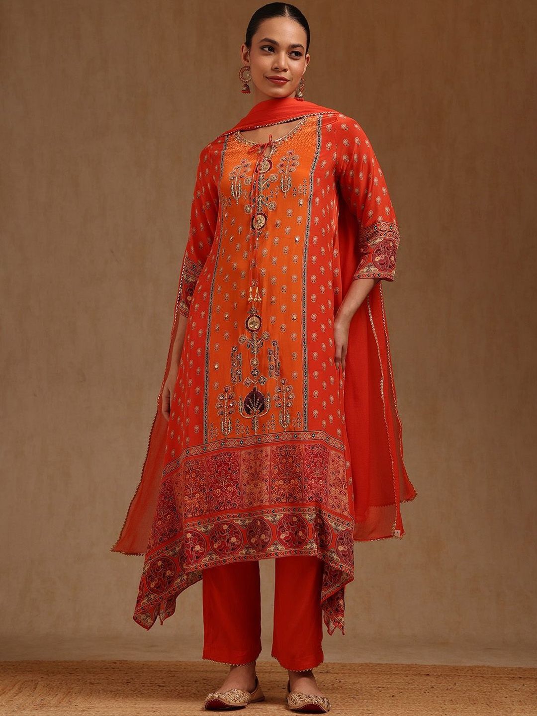 Soch Women Ethnic Motifs Printed Kurta with Trousers & Dupatta & With Sequins-picture-28