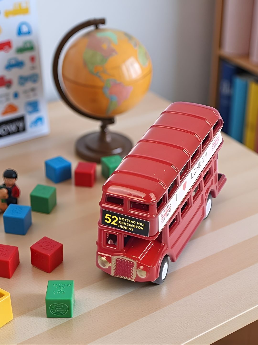 Ascension Red London Double Decker Bus Miniature Decorative Curio Matte Showpiece-picture-31