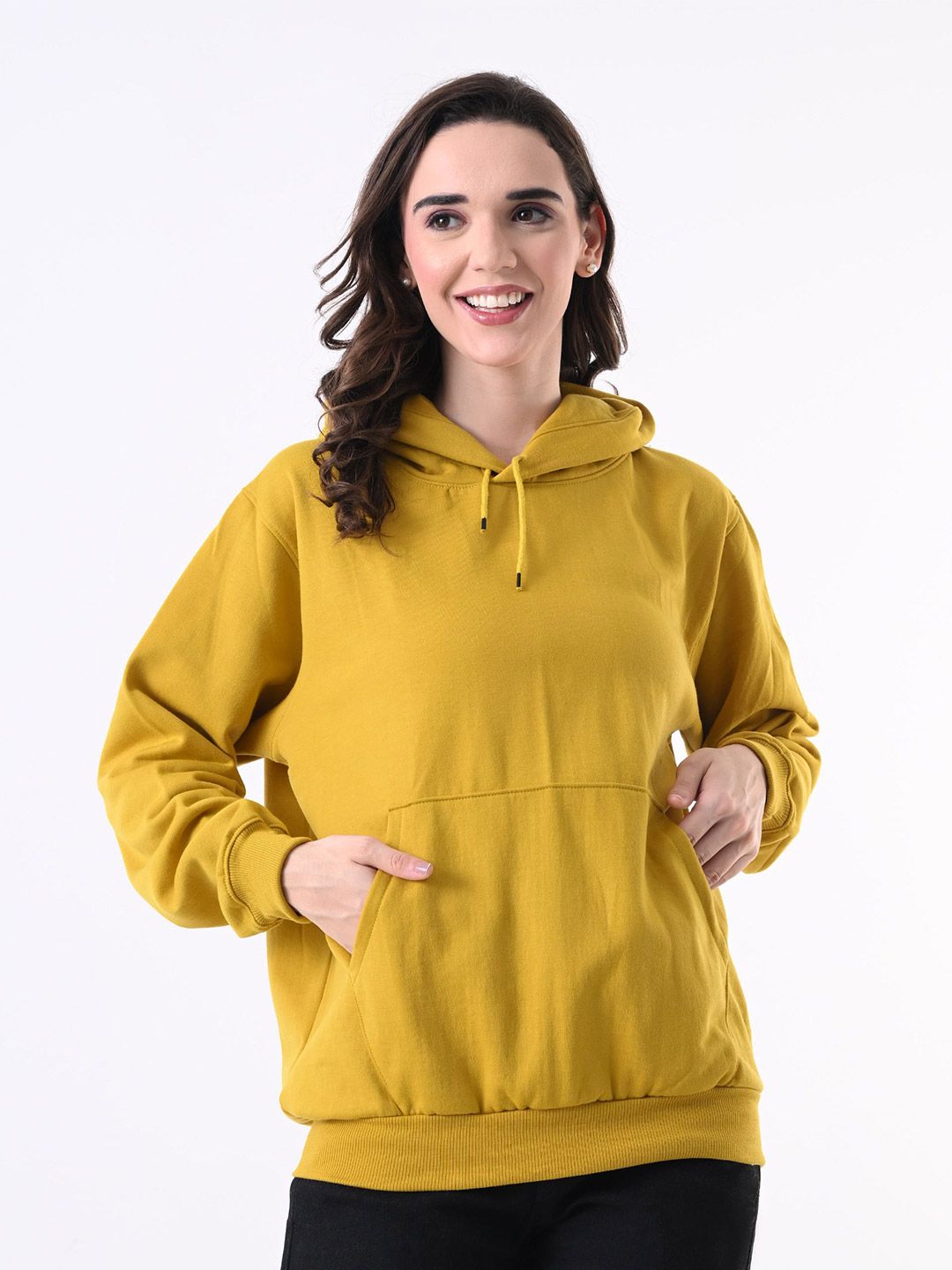 BAESD Women Hooded Solid Fleece Warm Full Sleeve Pullover Sweatshirt-picture-26
