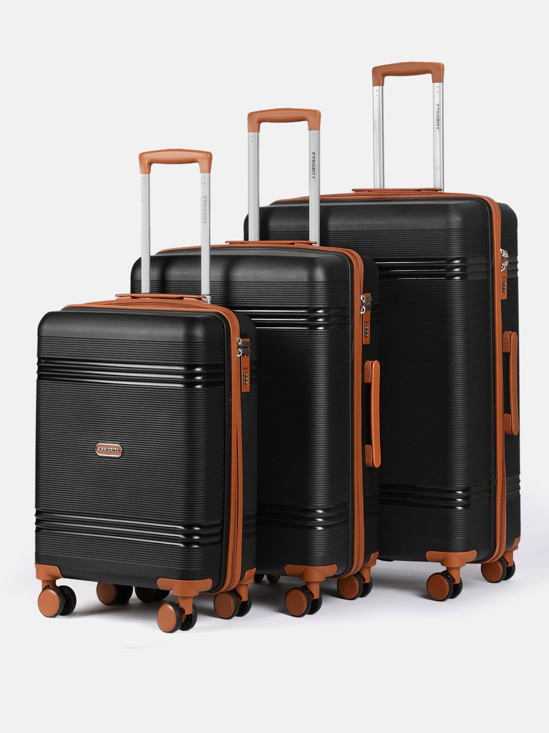 Priority Unisex Set of 3 360 Degree Rotation Hard-Sided Trolley Bags-image-45