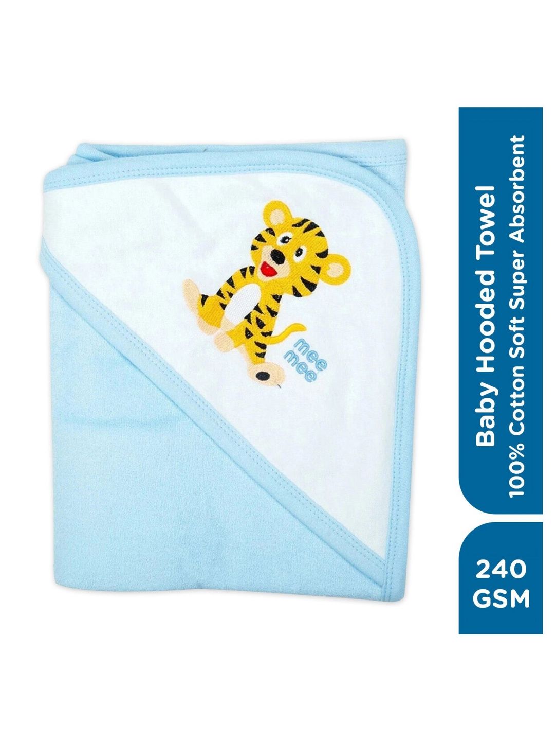 MeeMee Blue & Yellow 1 Printed Cotton 250 GSM Bath Towel