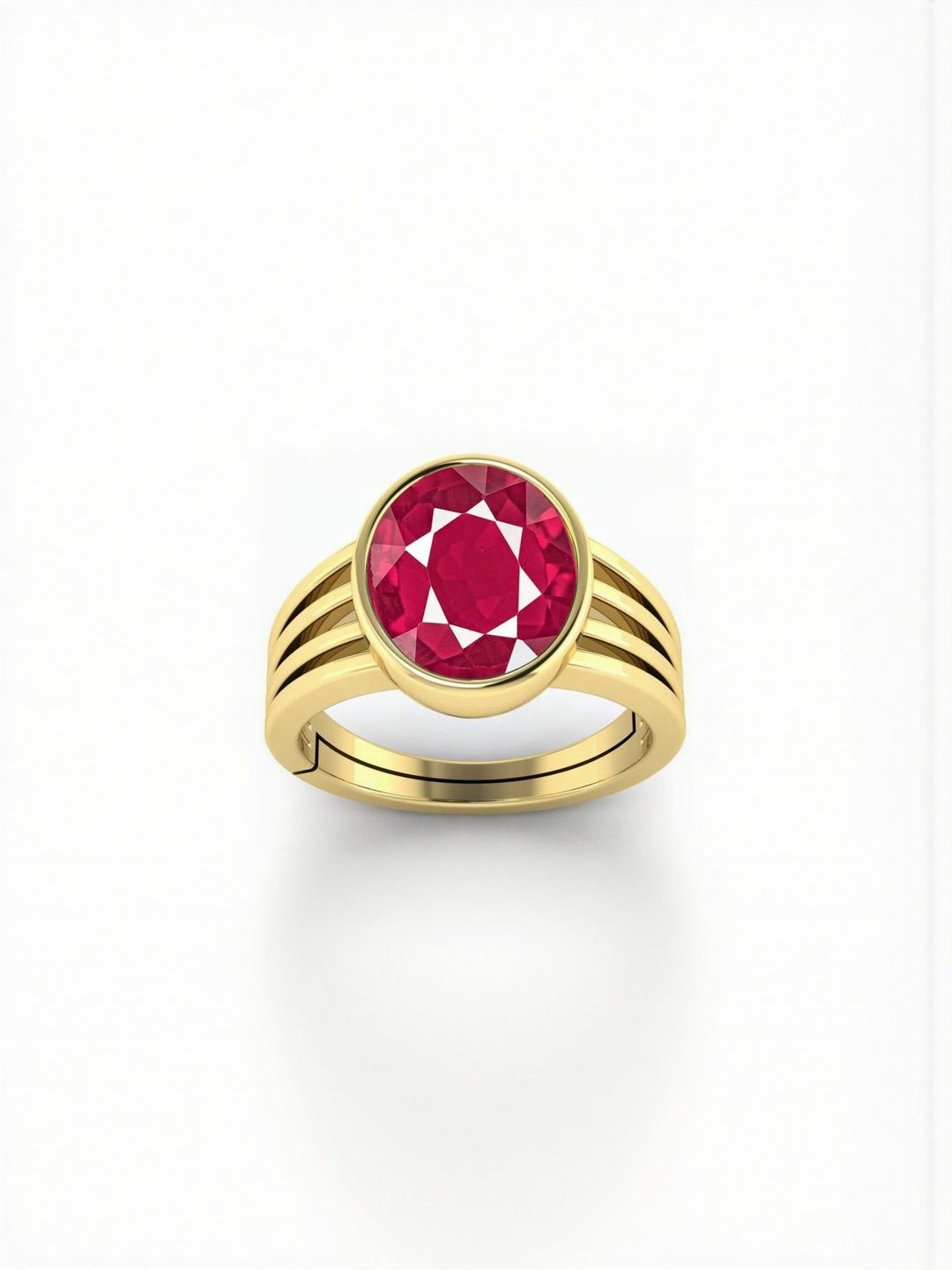 RAVIOUR LIFESTYLE Unisex Ruby Stone Brass Finger Ring-picture-1