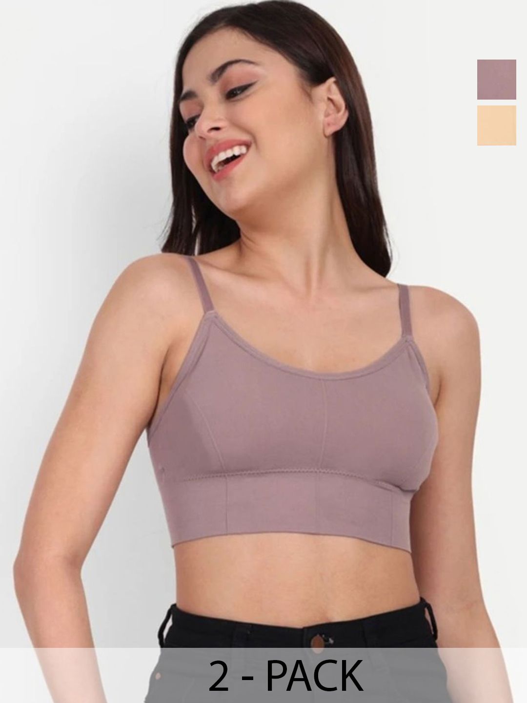 NITYA ART N CRAFT Women Pack of 2 Full Coverage Lightly Padded Crop Bras-picture-41