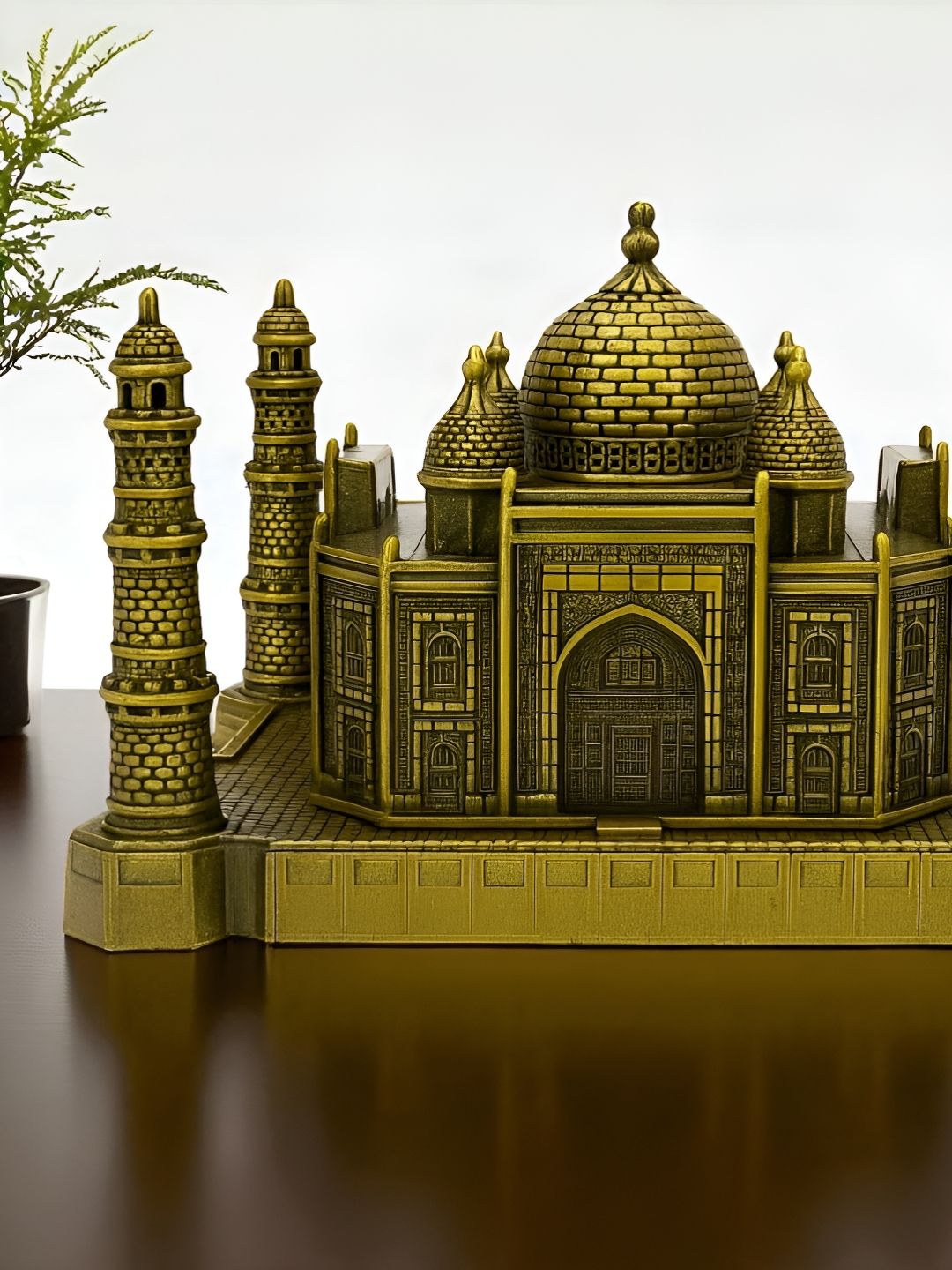 Ascension Bronze-Toned Taj Mahal Miniature Antique Finish Matte Curio Showpiece-picture-28